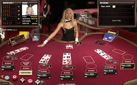 Play Blackjack in a live dealer online casino.